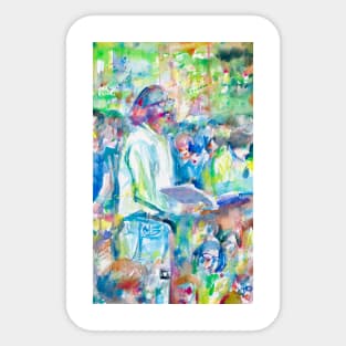 ALLEN GINSBERG reading at the park - watercolor painting Sticker